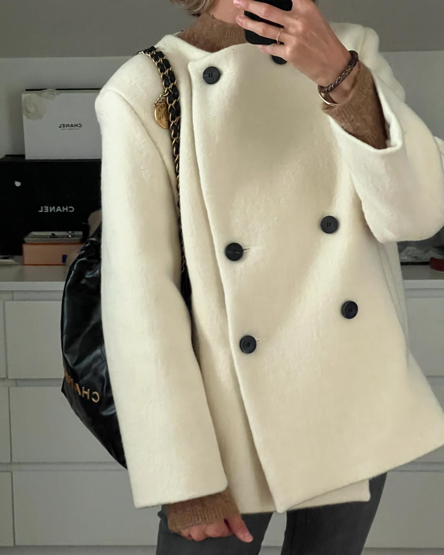 Women Clothing Autumn Winter Thickened Hem Irregular Asymmetric Woolen Coat