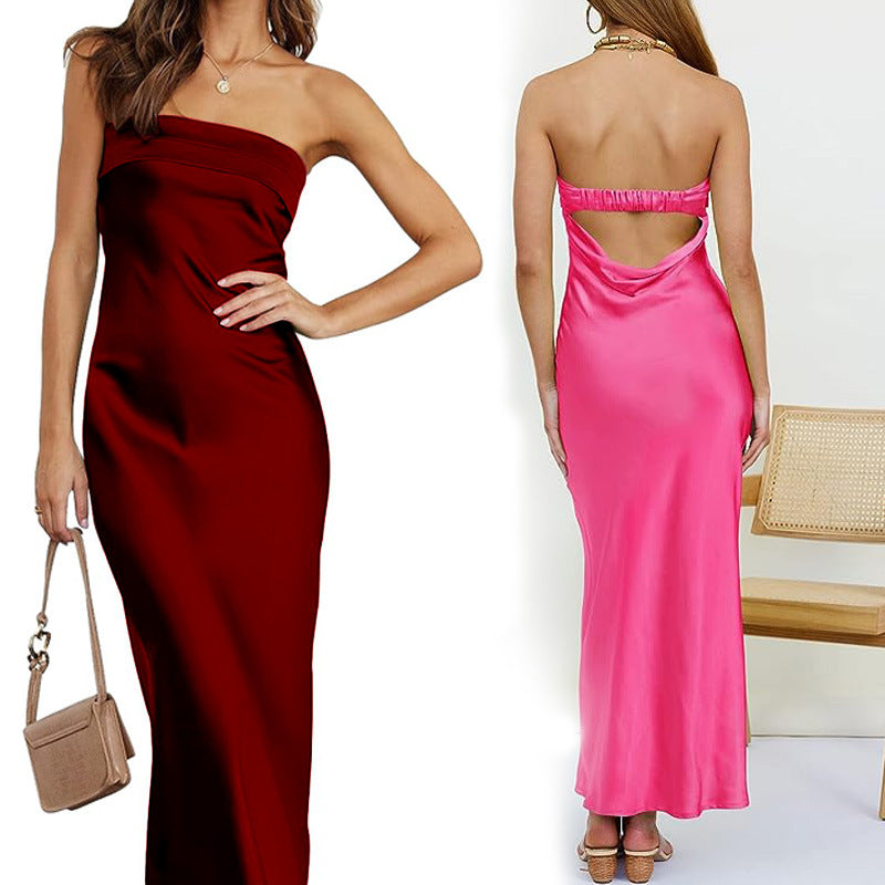 Ladies Dress Sexy Tube Top Dress Sexy Backless Formal Dress Women Clothing